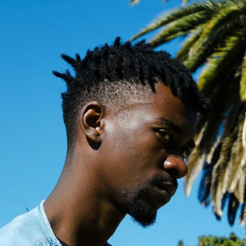 Profile against a palm, 2019